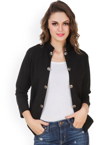 Black Open Front Jacket