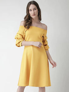 Off Shoulder Flared Dress